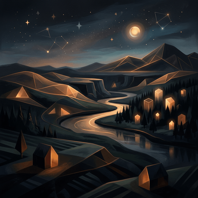 Serene landscape abstract